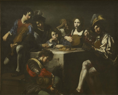 Valentin de Boulogne, Concert au Bas-relief, vers 1620-25, © Musée du Louvre, dist. R M N - Grand Palais / Martine Beck-Cppola.