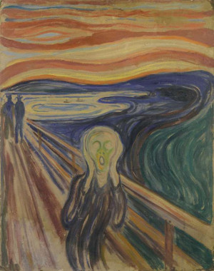 Edvard Munch, Le Cri, 1893 ?  1910 ? Tempera et huile sur carton non apprêté, 83,5 × 66 cm Oslo, musée Munch Photo © Munch Museum