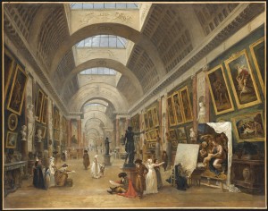 Robert Hubert, Projet pour la Transformation de la Grande Galerie. 1796. Huile sur toile. H. 113; l. 143 cm. Musée du Louvre © RMN-Grand Palais (musée du Louvre) / Jean-Gilles Berizzi