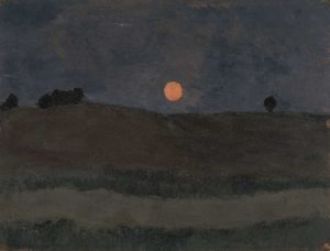 « Lune au-dessus d’un paysage », vers 1900 – détrempe sur carton