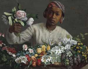 Frédéric Bazille, Jeune femme aux pivoines (1870) H. 60 ; L. 75 cm, Washington, National Gallery of Art © Courtesy National Gallery of Art, Washington, NGA Images